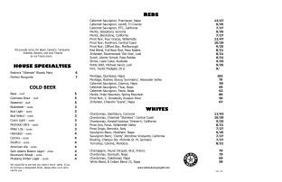 View Red Rock Canyon Grill Wine Menu